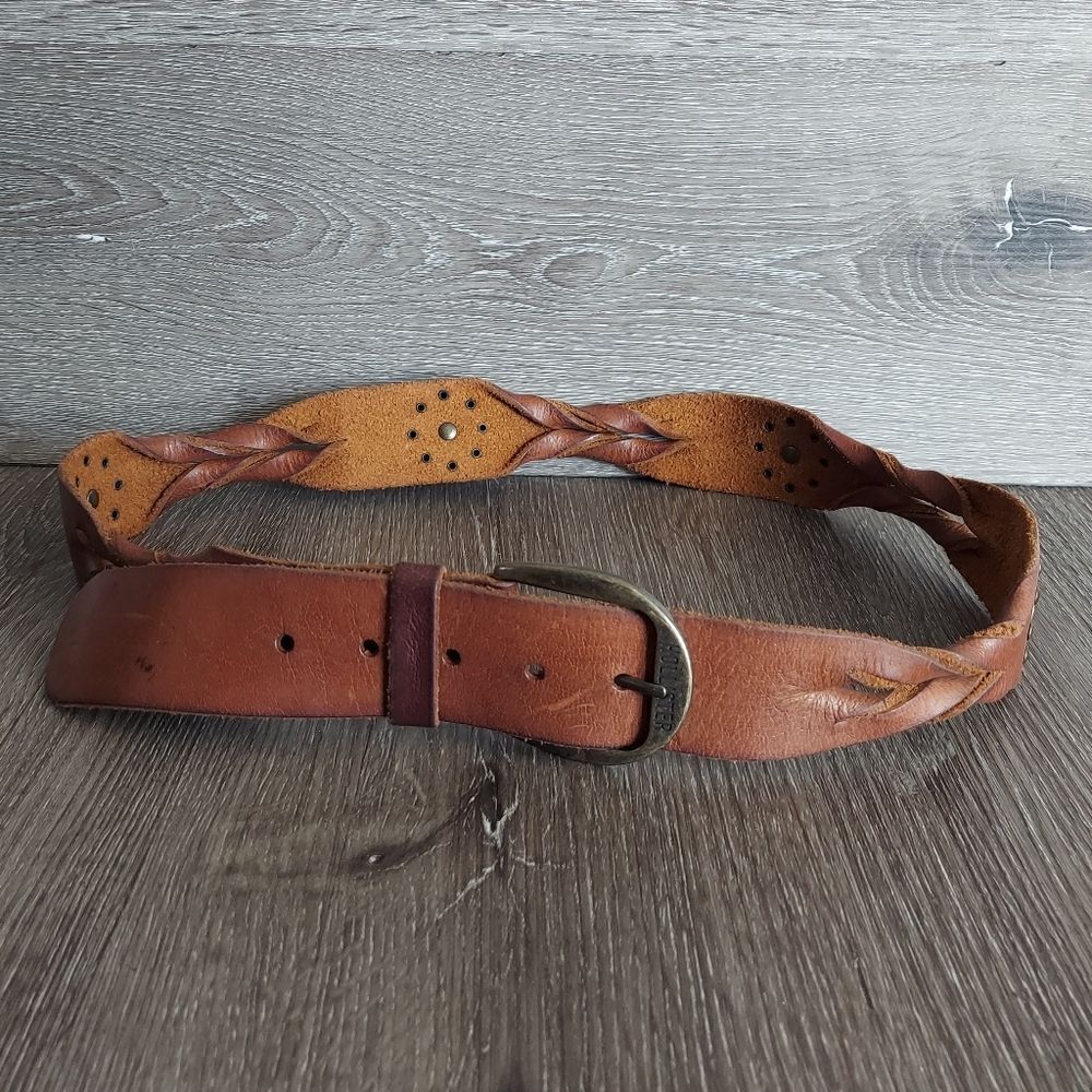 Hollister Twsited Braid Belt with Studs Size Medium